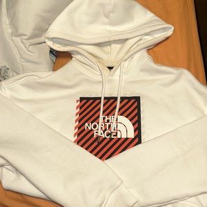 White north face cropped hoodie